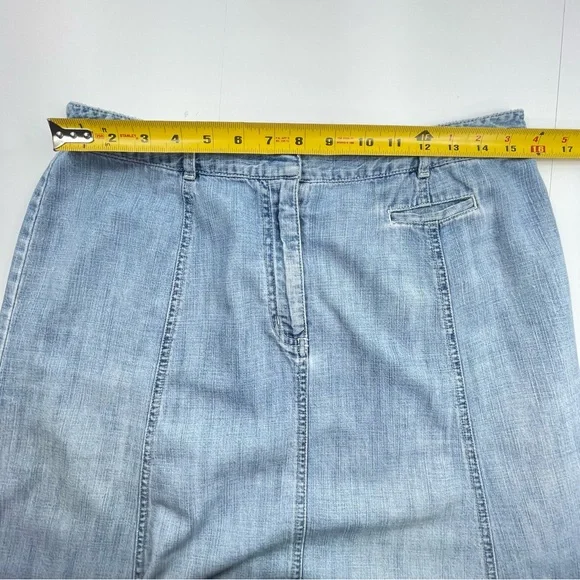 L.L. BEAN Vintage  Women's Denim Jean Skirt Classic Fit Flare Faded Blue Size 12 - Picture 7 of 10